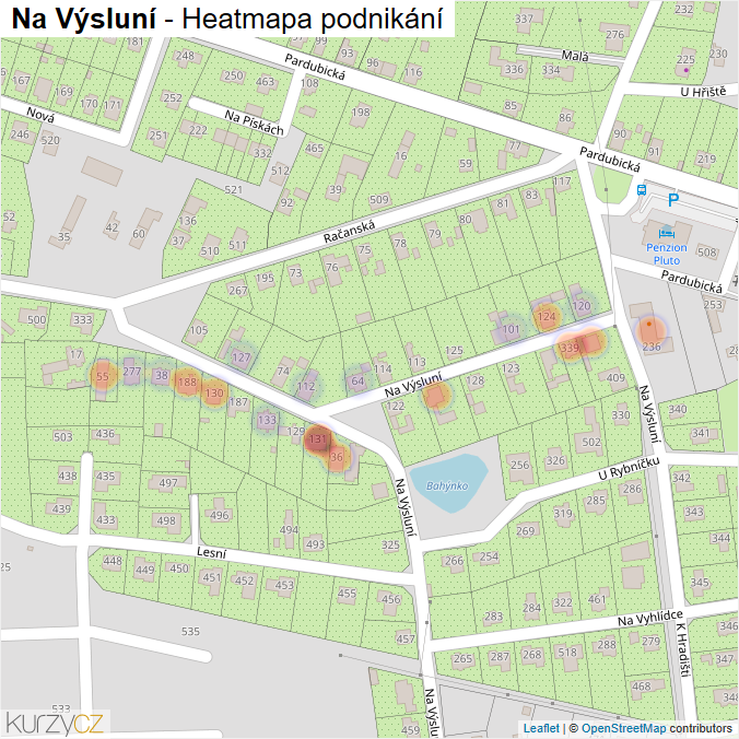 Mapa Na Výsluní - Firmy v ulici.
