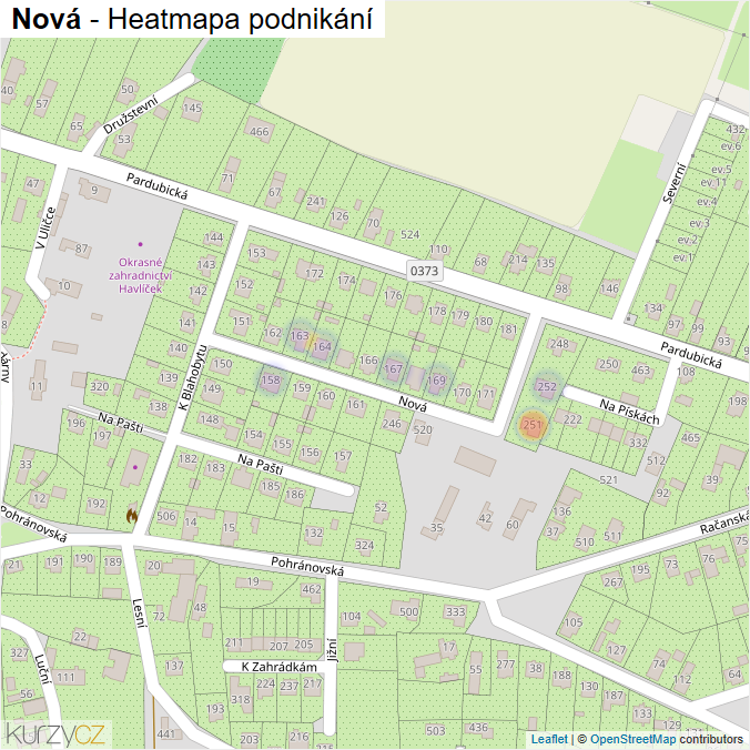 Mapa Nová - Firmy v ulici.