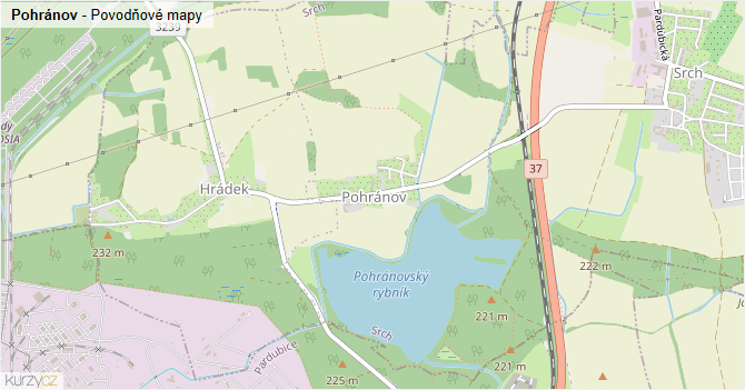 Pohránov - záplavové mapy stoleté vody