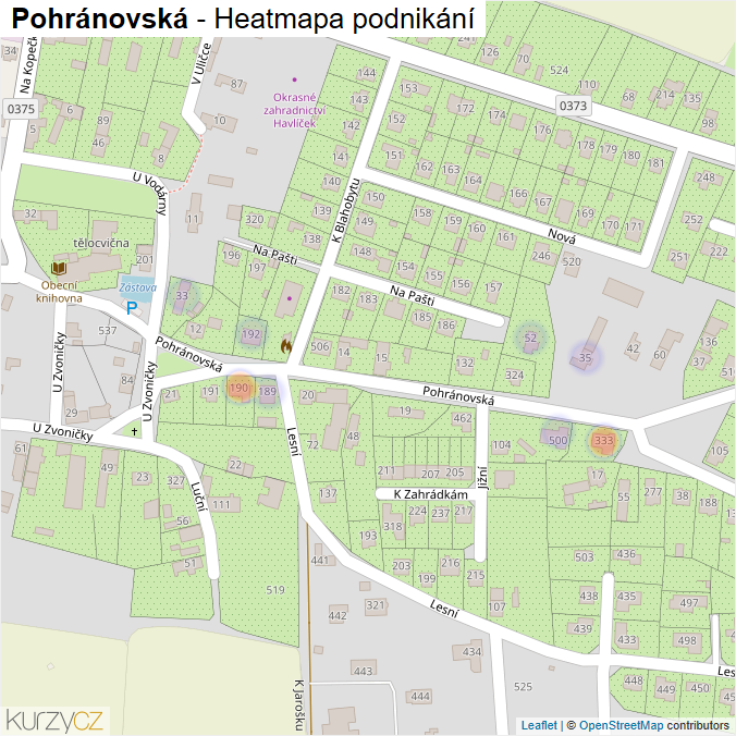 Mapa Pohránovská - Firmy v ulici.