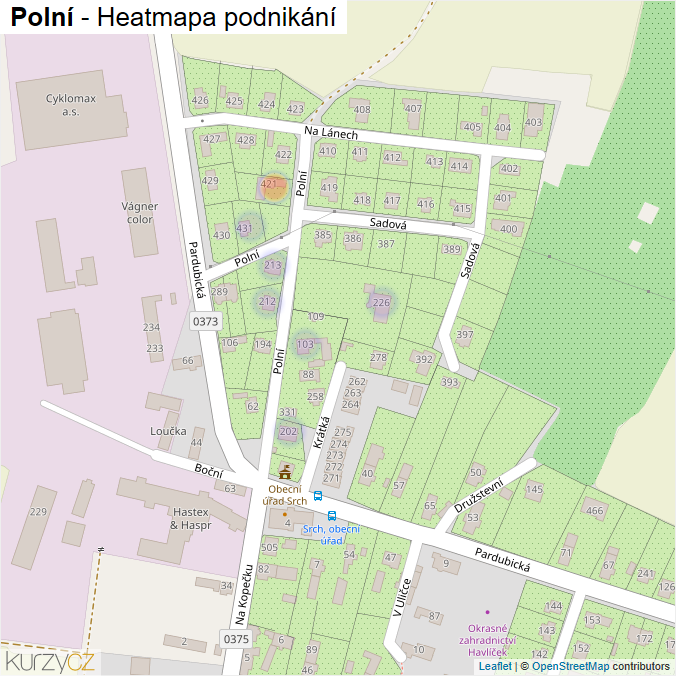 Mapa Polní - Firmy v ulici.
