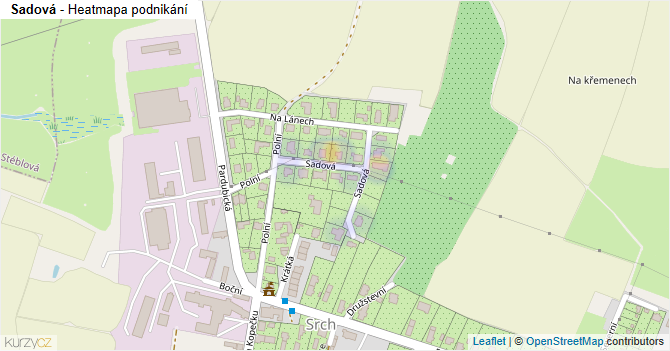 Sadová - mapa podnikání