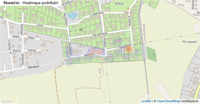 Sluneční - mapa podnikání