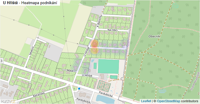 U Hřiště - mapa podnikání