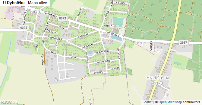 U Rybníčku - mapa ulice