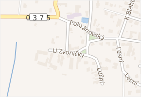 U Zvoničky v obci Srch - mapa ulice