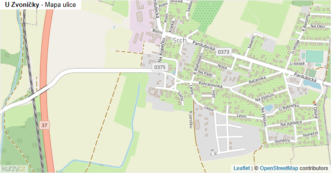 U Zvoničky - mapa ulice