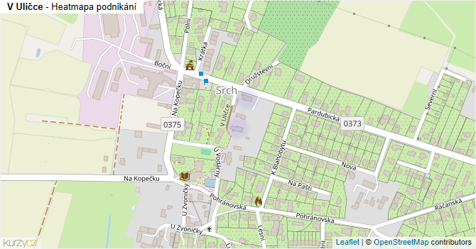 V Uličce - mapa podnikání