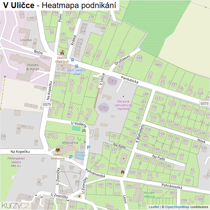 Mapa V Uličce - Firmy v ulici.