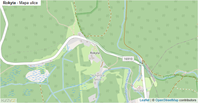 Rokyta - mapa ulice