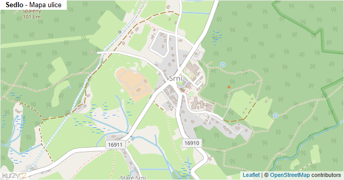 Sedlo - mapa ulice