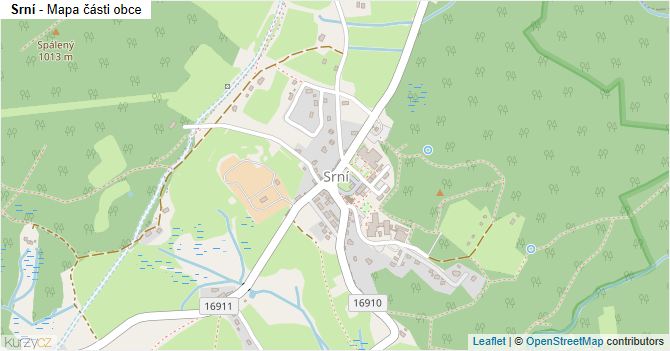 Srní - mapa části obce