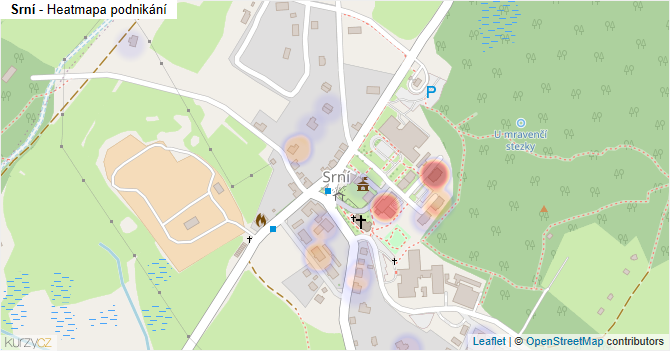 Srní - mapa podnikání