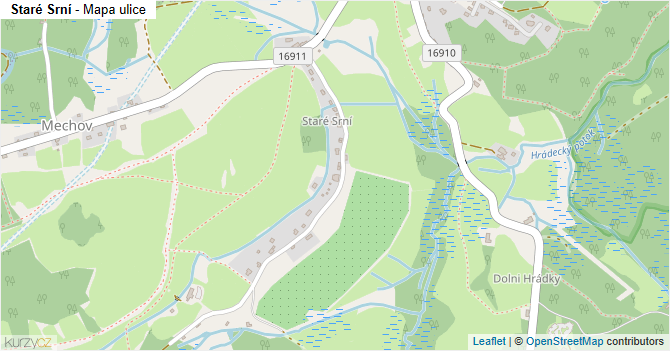 Staré Srní - mapa ulice
