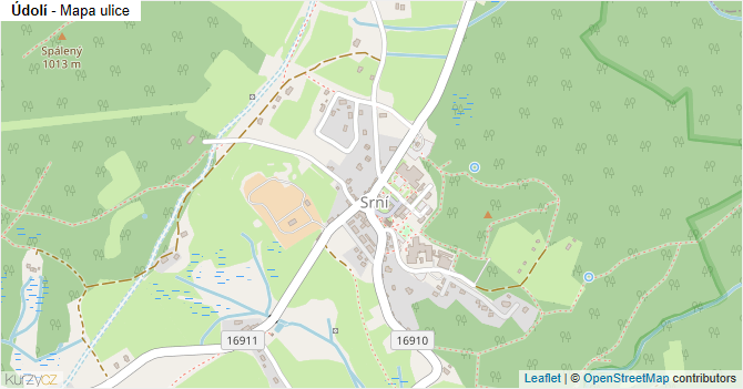 Údolí - mapa ulice