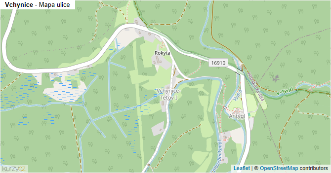 Vchynice - mapa ulice