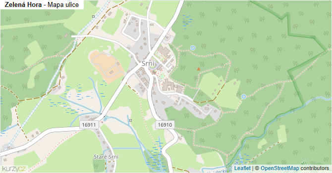 Zelená Hora - mapa ulice