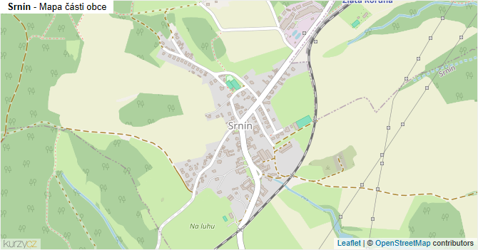 Srnín - mapa části obce