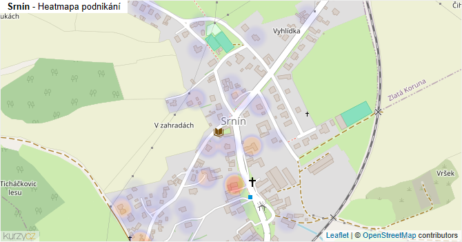 Srnín - mapa podnikání