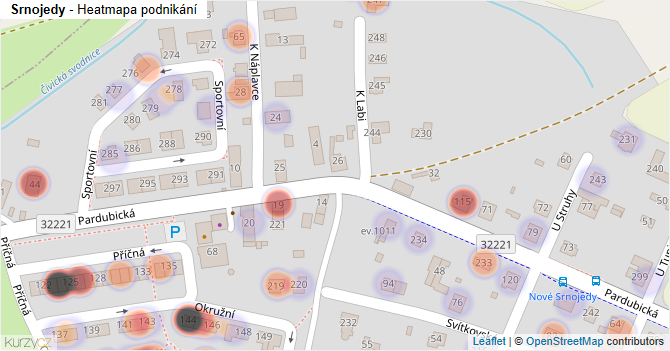 Srnojedy - mapa podnikání
