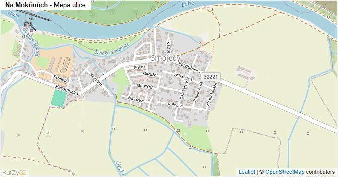 Na Mokřinách - mapa ulice