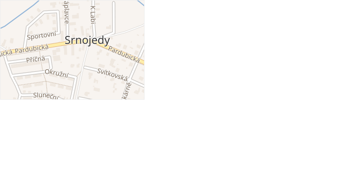 Pardubická v obci Srnojedy - mapa ulice