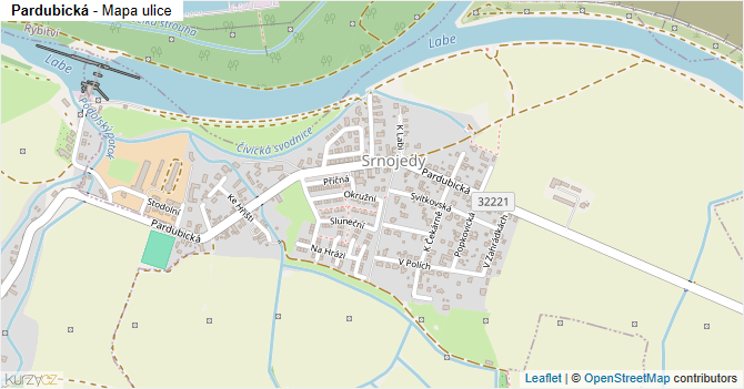 Pardubická - mapa ulice