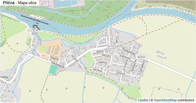 Příčná - mapa ulice