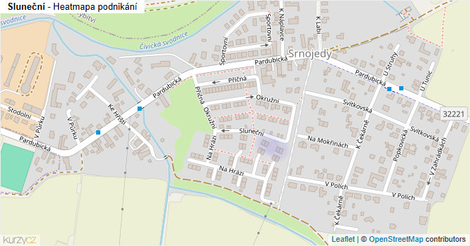 Sluneční - mapa podnikání