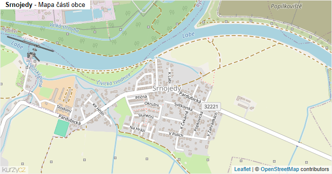 Srnojedy - mapa části obce