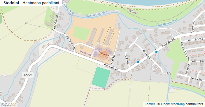 Stodolní - mapa podnikání