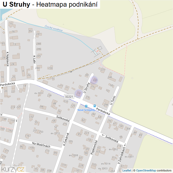 Mapa U Struhy - Firmy v ulici.