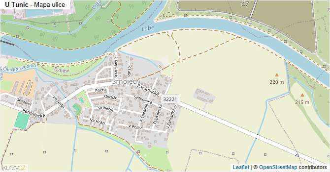 U Tunic - mapa ulice