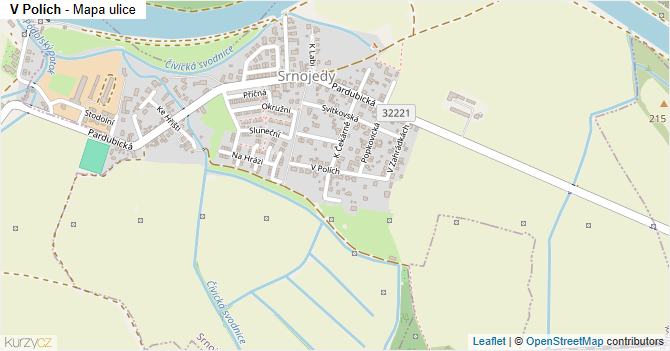 V Polích - mapa ulice