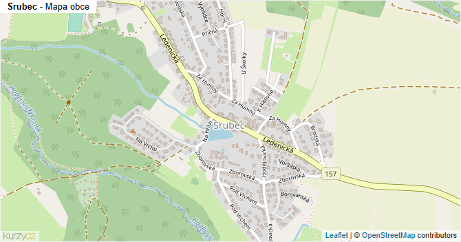 Srubec - mapa obce