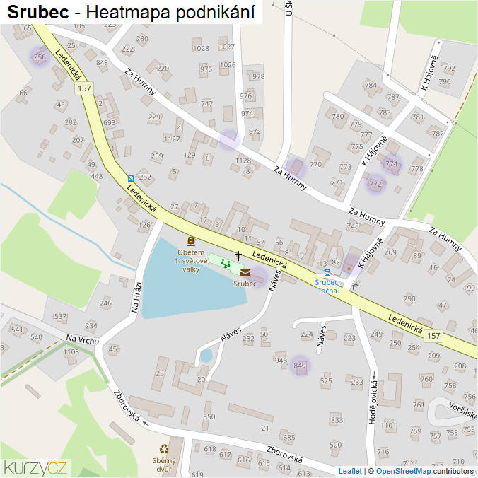 Mapa Srubec - Firmy v obci.