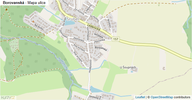 Borovanská - mapa ulice