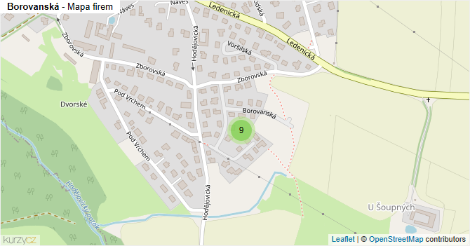 Borovanská - mapa firem