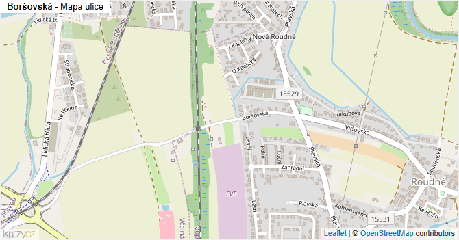 Boršovská - mapa ulice