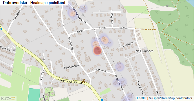 Dobrovodská - mapa podnikání