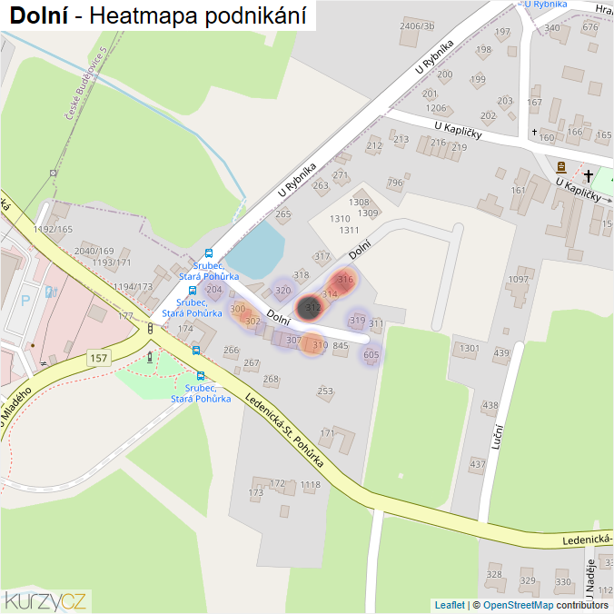 Mapa Dolní - Firmy v ulici.