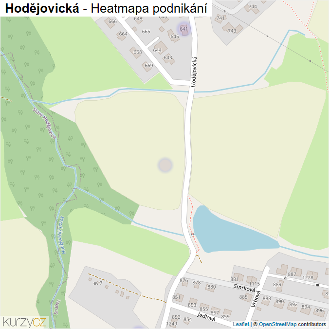 Mapa Hodějovická - Firmy v ulici.
