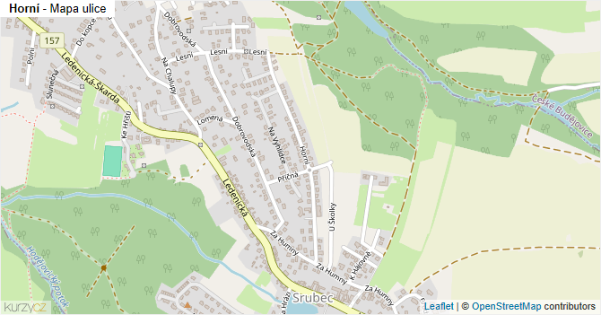 Horní - mapa ulice