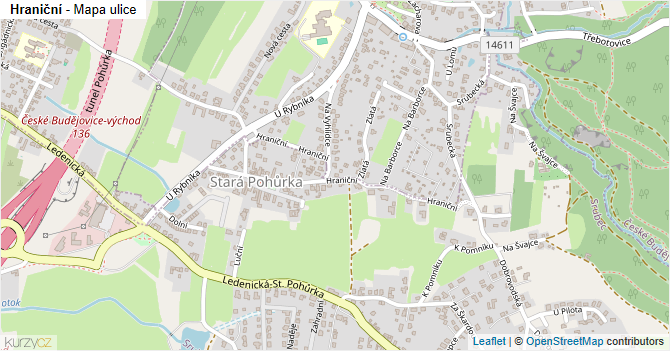 Hraniční - mapa ulice