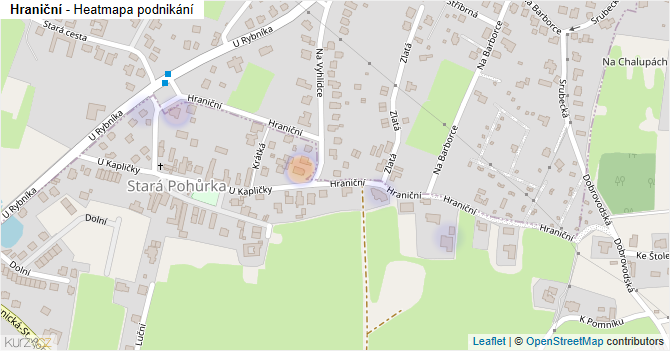 Hraniční - mapa podnikání