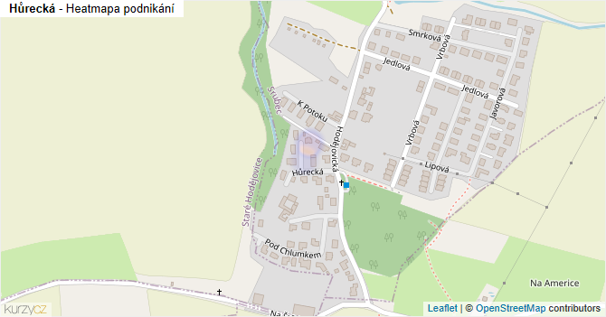 Hůrecká - mapa podnikání
