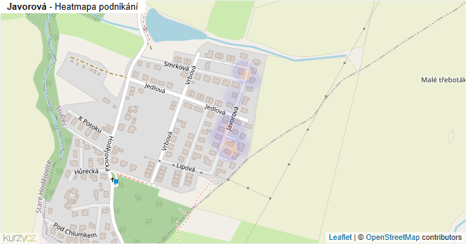 Javorová - mapa podnikání