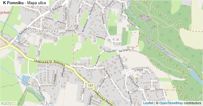 K Pomníku - mapa ulice