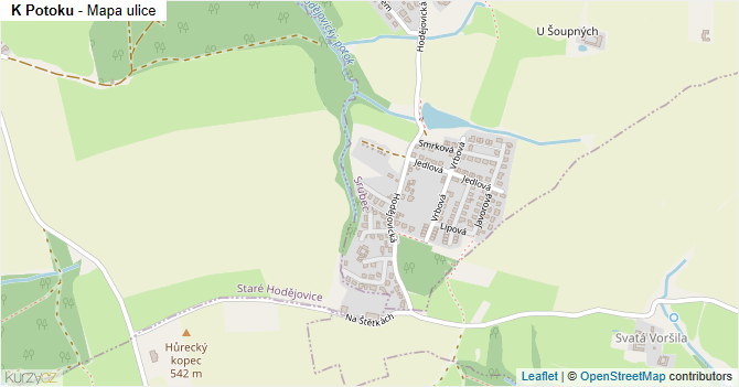 K Potoku - mapa ulice