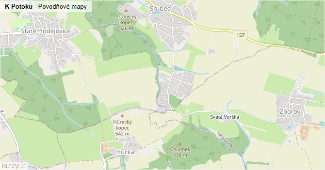 K Potoku - záplavové mapy stoleté vody